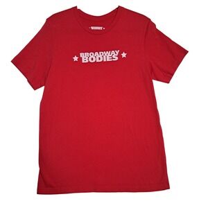 Broadway Bodies NYC Dance Studio Mens Large Red Graphic Tee Cotton Crew Neck